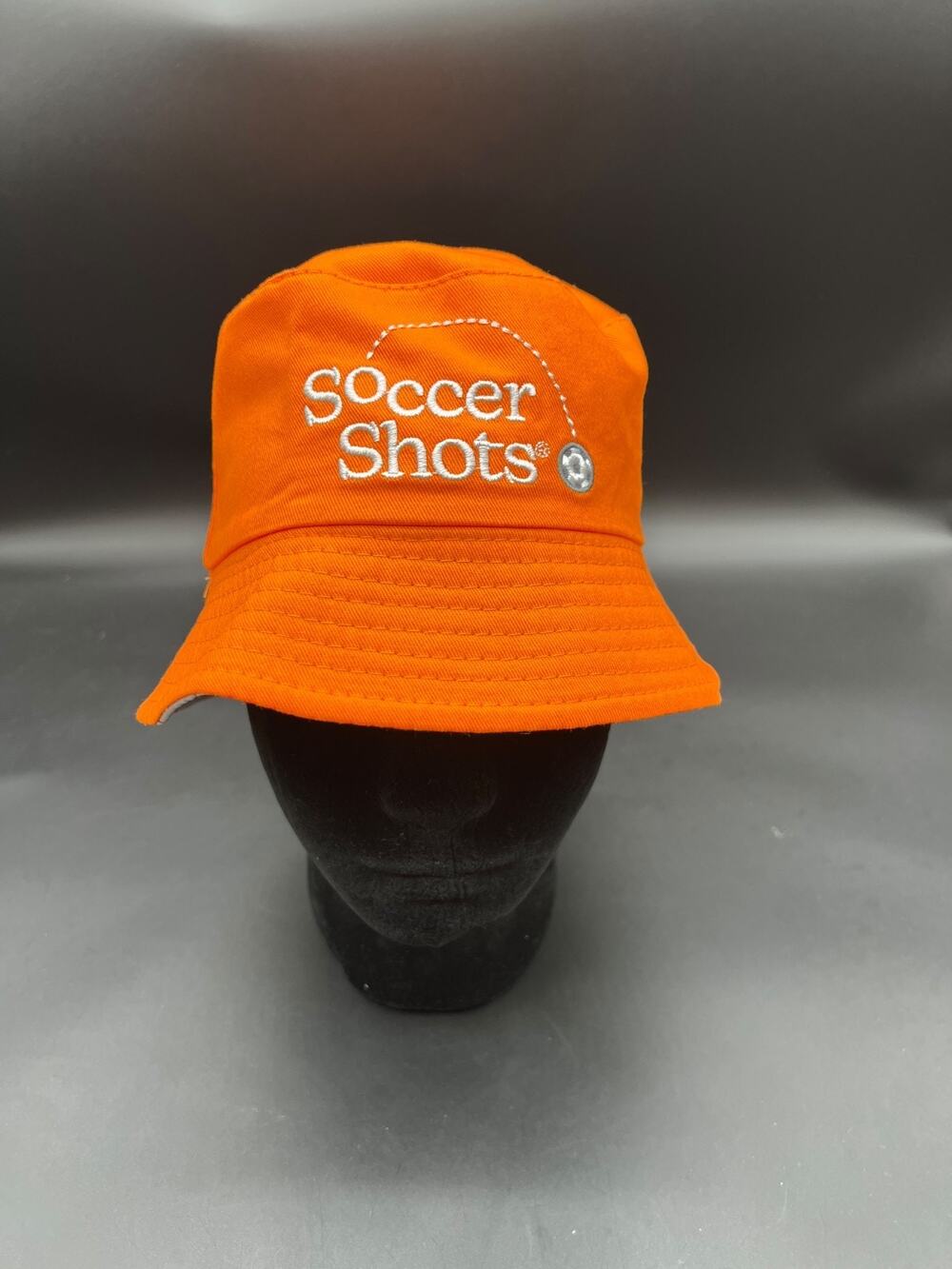 Soccer Shots Bucket Hat Child‎ One Size Orange Reversible Embroidered